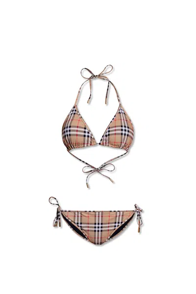 Burberry Checked Bikini In Multi