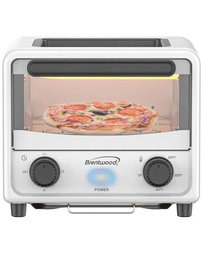 Brentwood 500-watt Stainless Steel Mini Toaster Oven In White