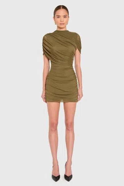 Amanda Uprichard Evianna Mini Dress In Olive In Green