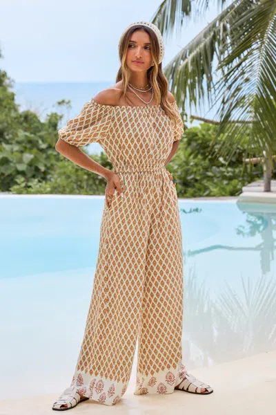 Cupshe At Sunset Geo Jumpsuit In Brown