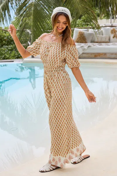 Cupshe At Sunset Geo Jumpsuit In Brown