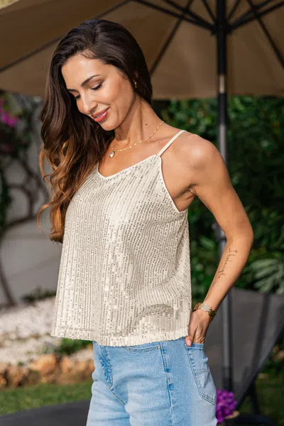Cupshe Sugar Sequin Top In Neutral