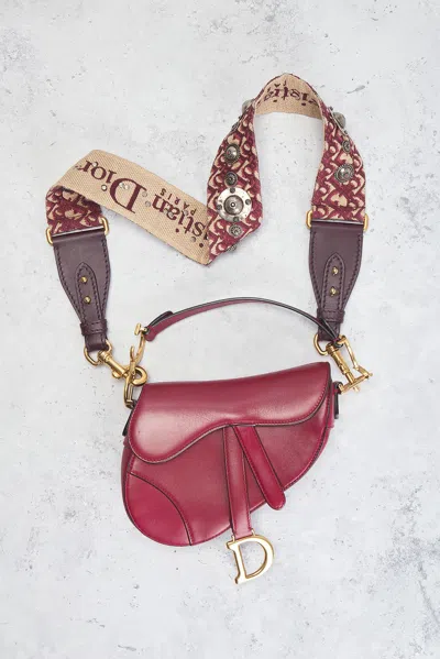 Pre-owned Dior Oblique Saddle Bag In Red