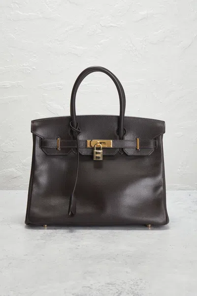 Pre-owned Hermes Epsom Birkin 30 Handbag In Black