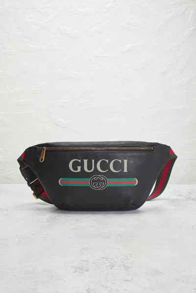 Pre-owned Gucci Logo Belt Bag In Black