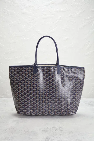 Pre-owned Goyard Saint Louis Pm Tote Bag In Blue