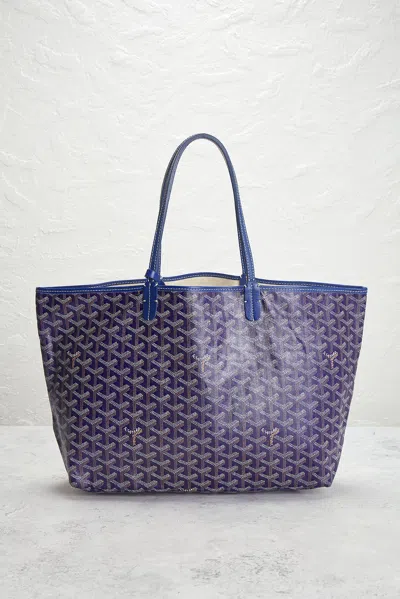 Pre-owned Goyard Saint Louis Pm Tote Bag In Blue