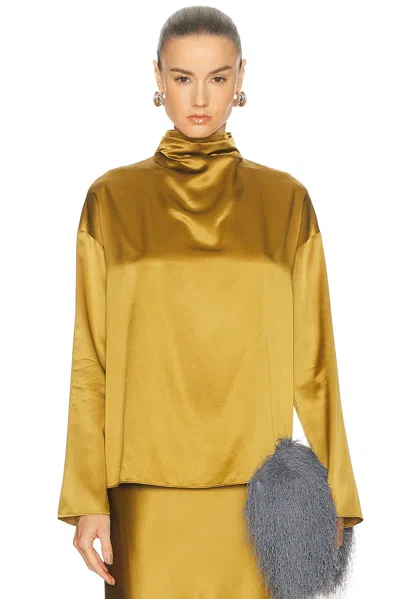 Srg Atlas Silk Top In Green