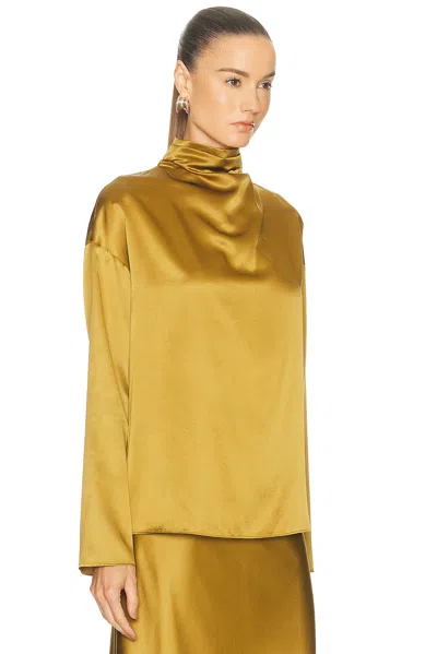 Srg Atlas Silk Top In Green