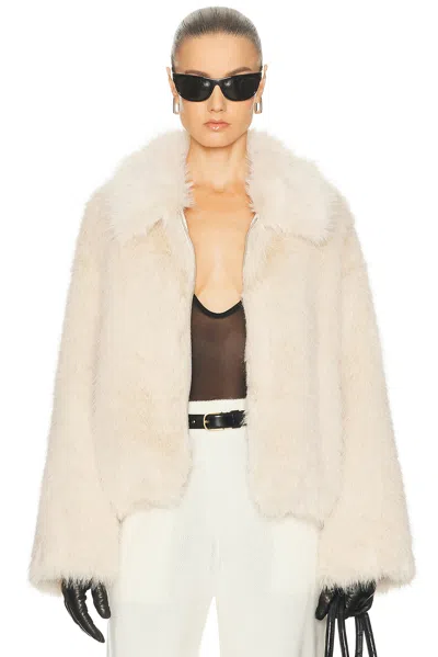 Srg Erin Faux Fur Jacket In White
