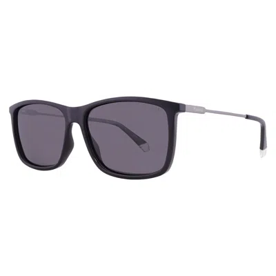 Polaroid Grey Rectangular Men's Sunglasses Pld 4130/s/x 0807/m9 59 In Black