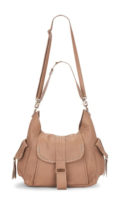 Free People X We The Free Leigh Distressed Hobo Bag In Brown