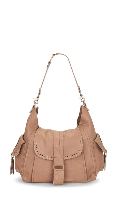 Free People X We The Free Leigh Distressed Hobo Bag In Brown