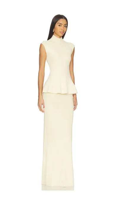 Lovers & Friends X Christina Elezaj Florie Mock Neck Maxi Dress In White