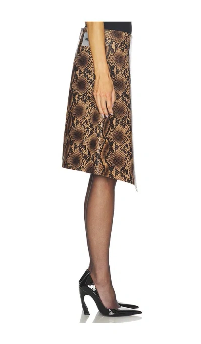 Vaillant Apron-style Leather Midi Wrap Skirt In Brown