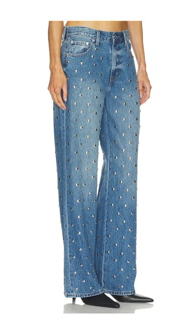 Pistola Hendrix High Rise Embellished Baggy Jeans In Charmed In Blue