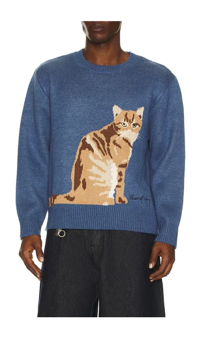 House Of Sunny The Ginger Cat Sweater In Blue