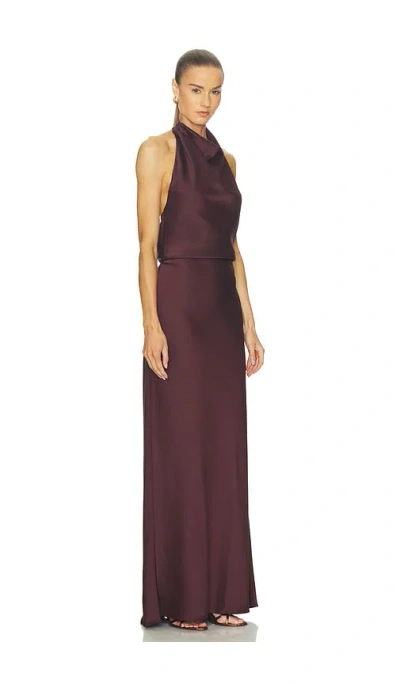 Simkhai Womens Mahogany Reannon Draped Woven Gown In Brown