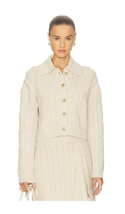 Simkhai Virginia Cropped Cardigan In White