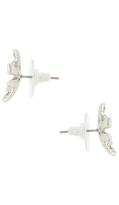 Lele Sadoughi Pave Water Lily Stud Earrings In Silver