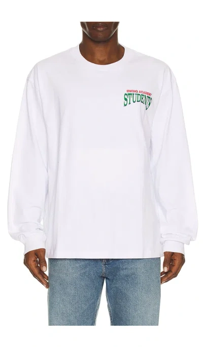 Students Golf Long-sleeve Printed T-shirt In White