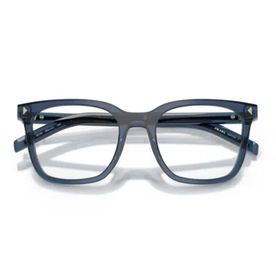 Prada Pr B11v 08q1o1 Cristallo Blu Glasses In Blue