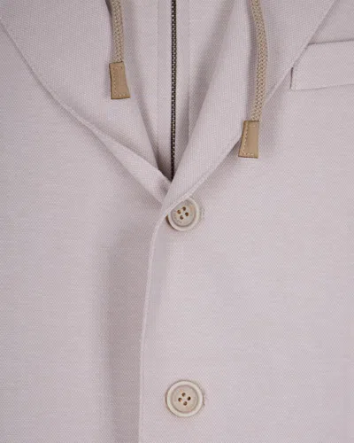 Eleventy Giacca Con Cappuccio Sabbia In White