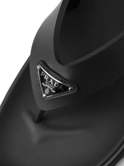 Prada Eva Slides With Triangle Logo In Black