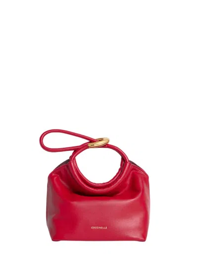 Coccinelle Small Finn Ring-detail Tote Bag In Red