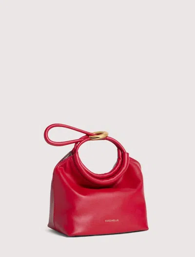 Coccinelle Small Finn Ring-detail Tote Bag In Red