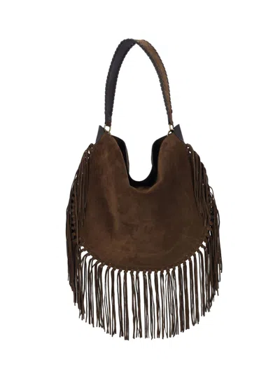 Isabel Marant Oskan Hobo Soft Shoulder Bag In Brown Suede