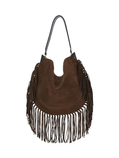 Isabel Marant Oskan Hobo Soft Shoulder Bag In Brown Suede