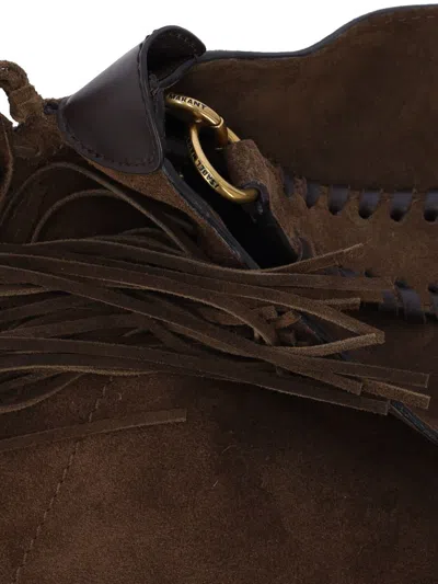 Isabel Marant Oskan Hobo Soft Shoulder Bag In Brown Suede