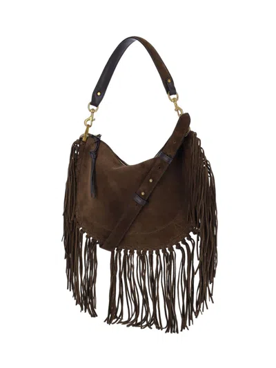 Isabel Marant Oskan Hobo Soft Shoulder Bag In Brown Suede