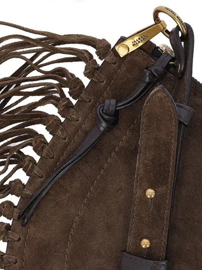 Isabel Marant Oskan Hobo Soft Shoulder Bag In Brown Suede