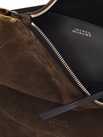 Isabel Marant Oskan Hobo Soft Shoulder Bag In Brown Suede