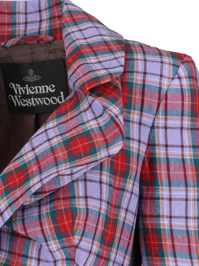 Vivienne Westwood Mens Multi Drunken Check Linen Jacket In Multi