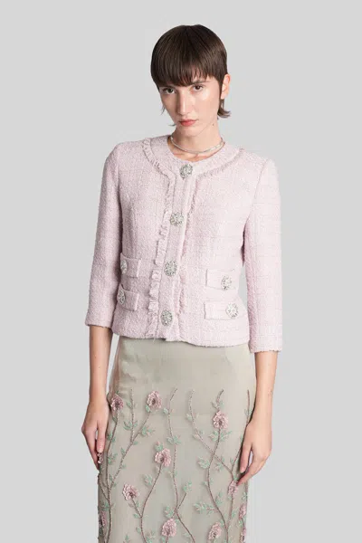 Costarellos Macie Casual Jacket In Rose-pink Polyester In Pink