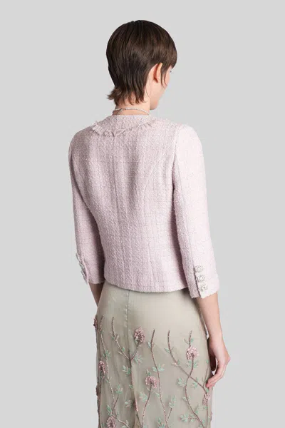 Costarellos Macie Casual Jacket In Rose-pink Polyester In Pink