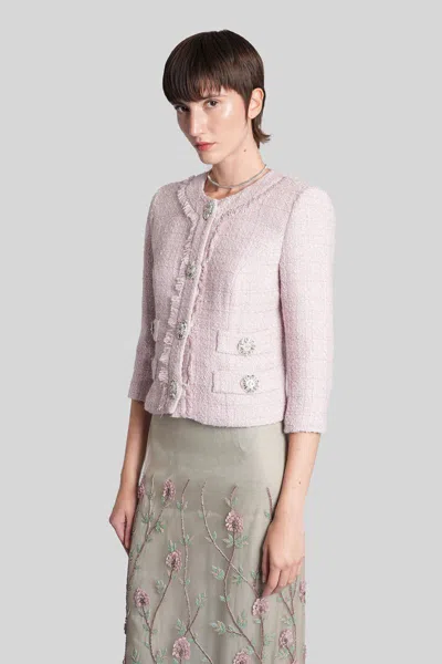 Costarellos Macie Casual Jacket In Rose-pink Polyester In Pink