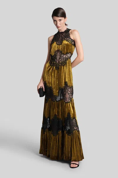 Costarellos Nassia Long Dress In Brown Viscose In Brown