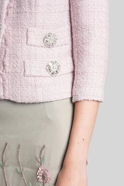 Costarellos Macie Casual Jacket In Rose-pink Polyester In Pink