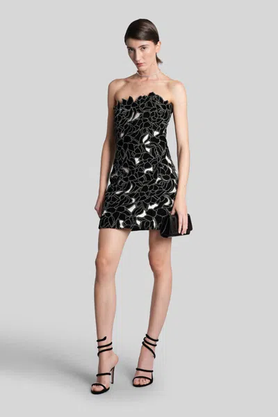 Costarellos Floral Strapless Mini Dress In Black