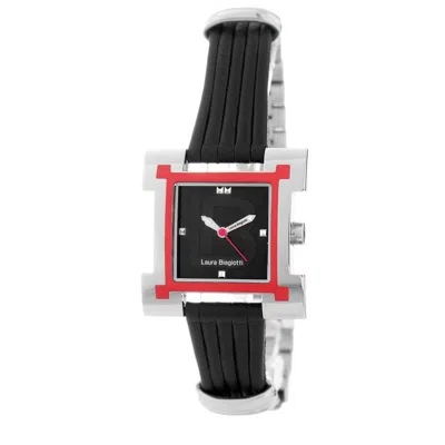 Laura Biagiotti Black Leather Lining Dress Watch In Black