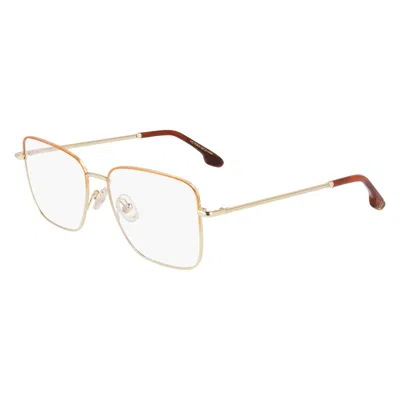 Victoria Beckham Brown Metal Glasses (frames) In Gold