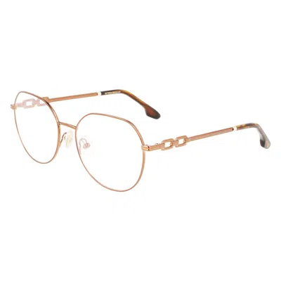 Victoria Beckham Brown Metal Glasses (frames) In Gold