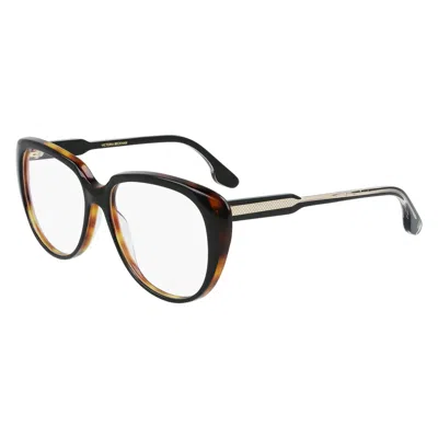 Victoria Beckham Black Acetate Glasses (frames) In Brown