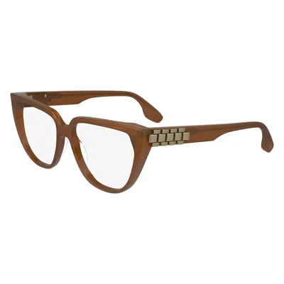 Victoria Beckham Brown Acetate Glasses (frames) In Multi