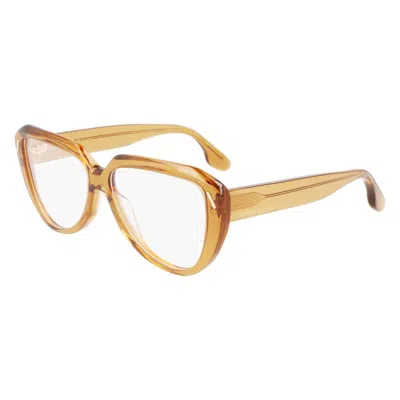 Victoria Beckham Brown Acetate Glasses (frames) In Yellow