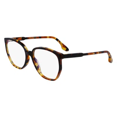 Victoria Beckham Brown Acetate Glasses (frames) In Multi